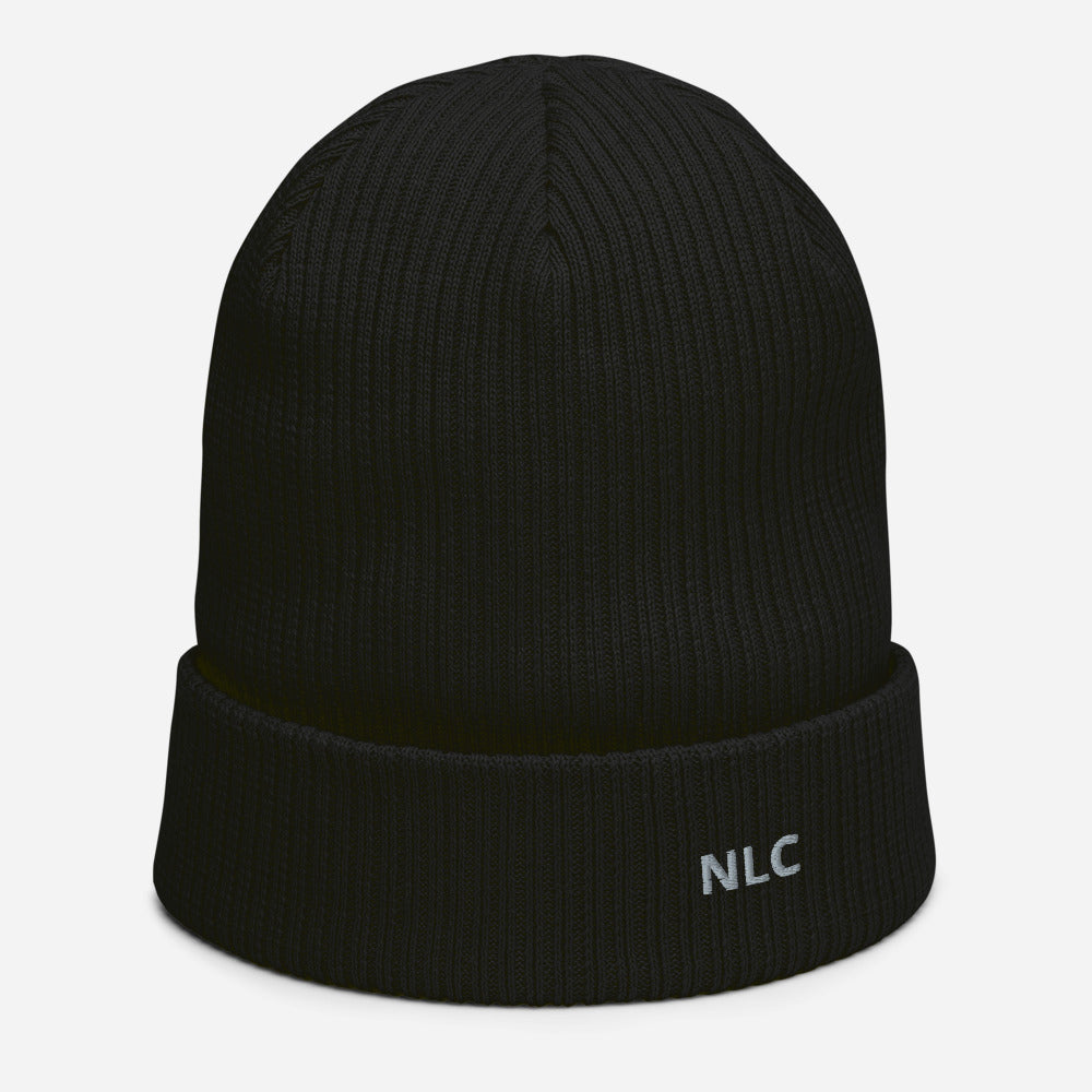 Organic ribbed beanie black NLC