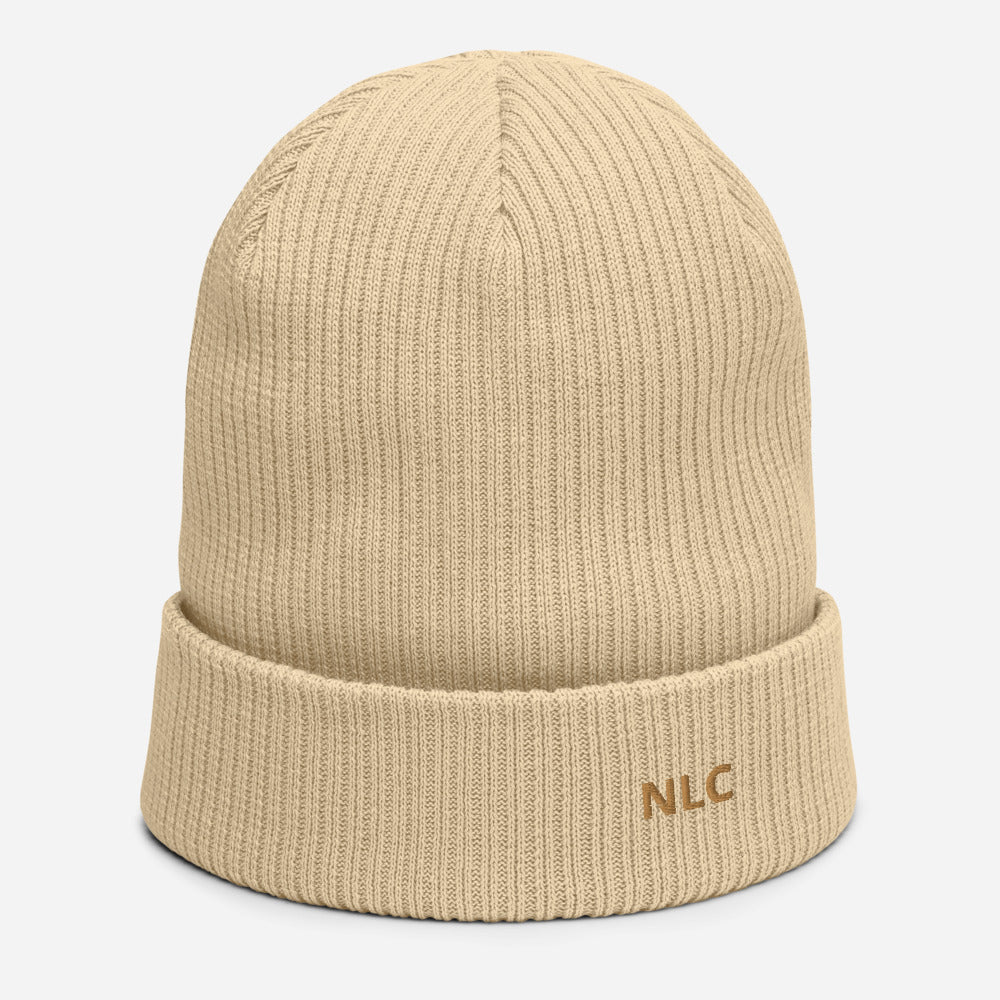 Organic ribbed beanie sand NLC